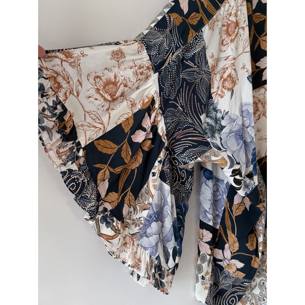 Johnny Was Leo Button-Down Top Patchwork Floral P… - image 3